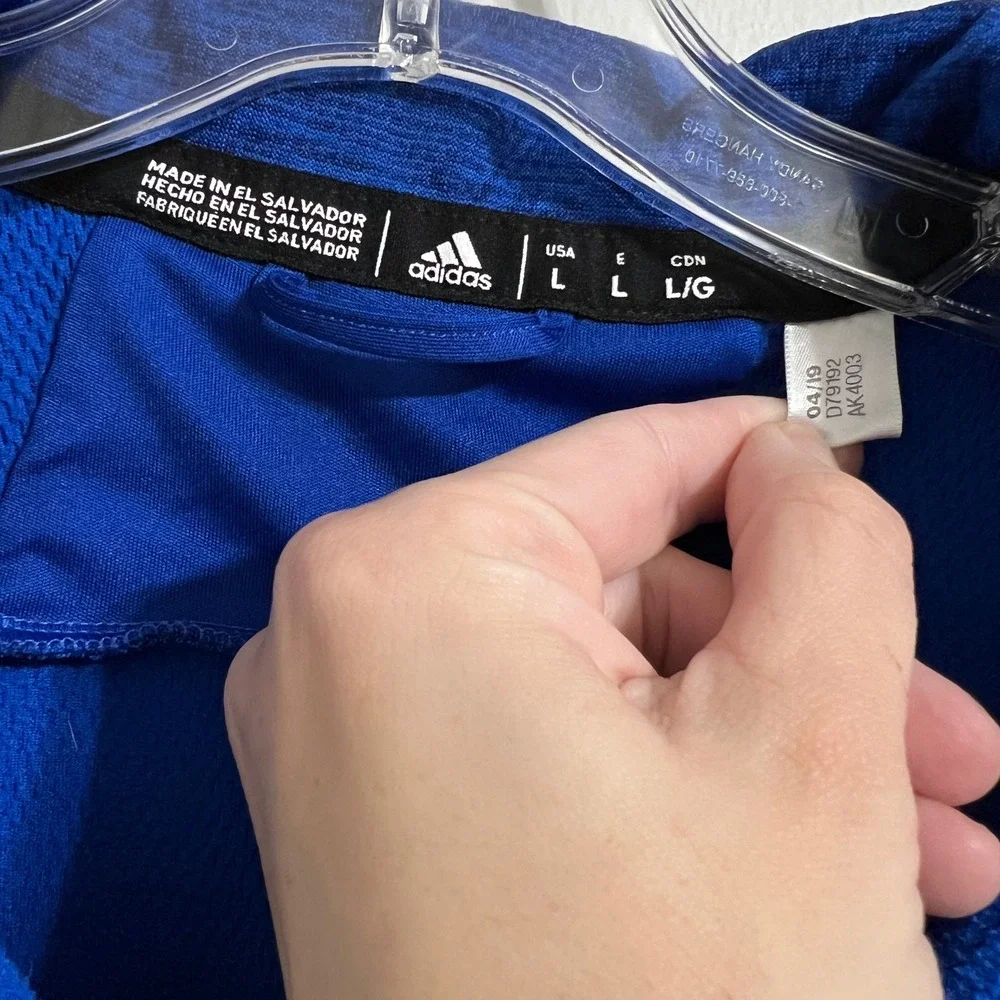 Adidas Climalite‎ Blue 1/4 Zip Pullover Long Sleeve Athletic Shirt Men's L